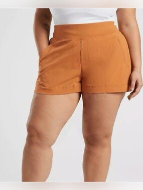 Athleta Trekkie North Shorts Rust Brown Size 18 Hiking Travel